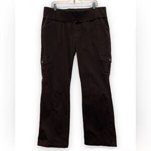 LIZ Lange for Target Brown Bootcut Cargo Maternity Pants 14 Y2K